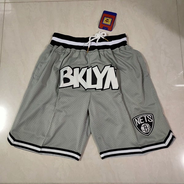 Men NBA 2021 Brooklyn Nets Grey Shorts->more jerseys->NBA Jersey